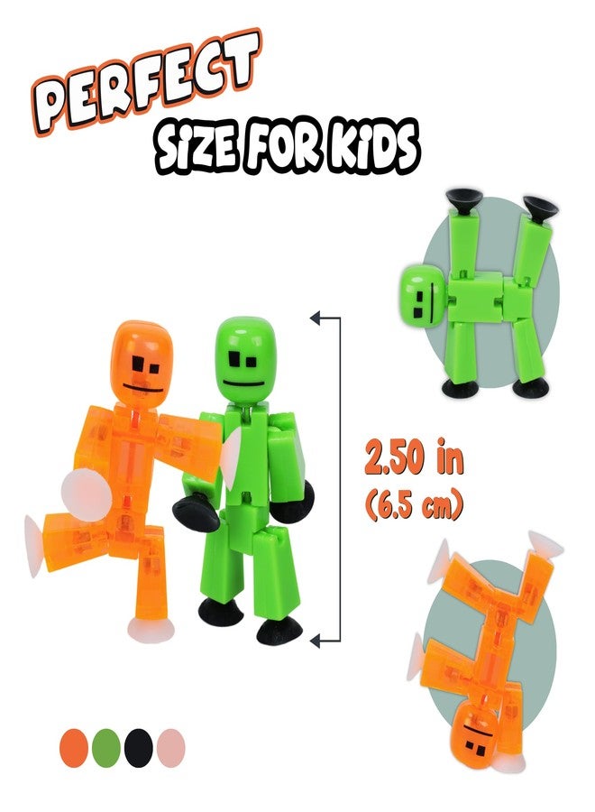 Zing Stikbot Family Pack, Set of 6 Stikbot Collectable Action Figures, Includes 2 Stikbots, 2 Junior Stikbots, 1 Dog, and 1 Cat, Stop Motion Animation - in Eco-Friendly Packaging, Age 4+ - Image 4